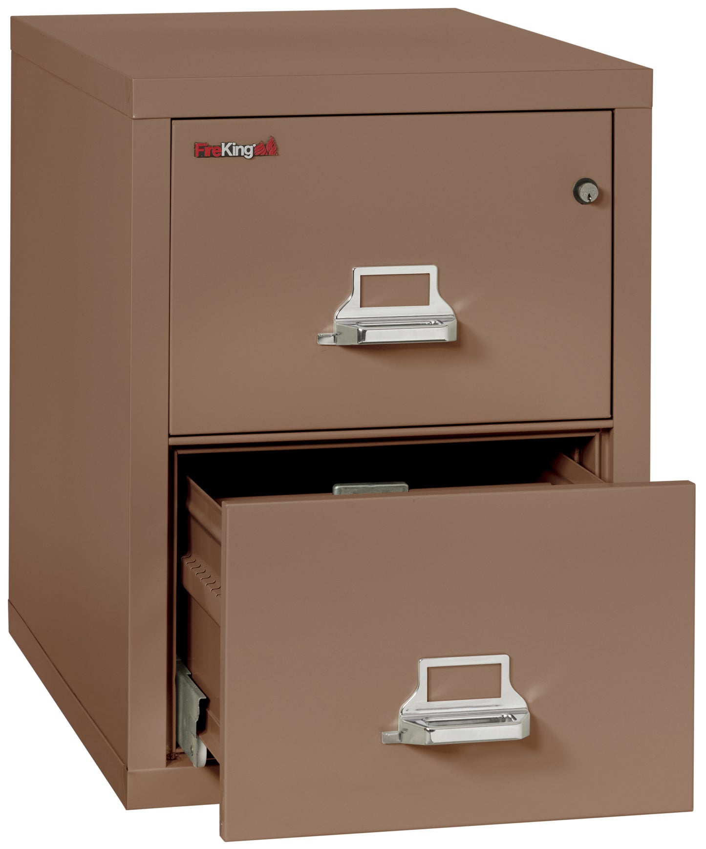 FireKing 1 Hour Fire Resistant File Cabinet - 2 Drawer Letter 31" Depth - Tan