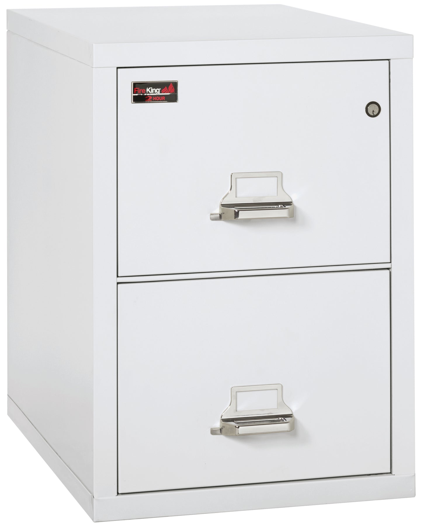 FireKing 2 Hour Fire Resistant File Cabinet - 2 Drawer Letter 31" Depth - Arctic White