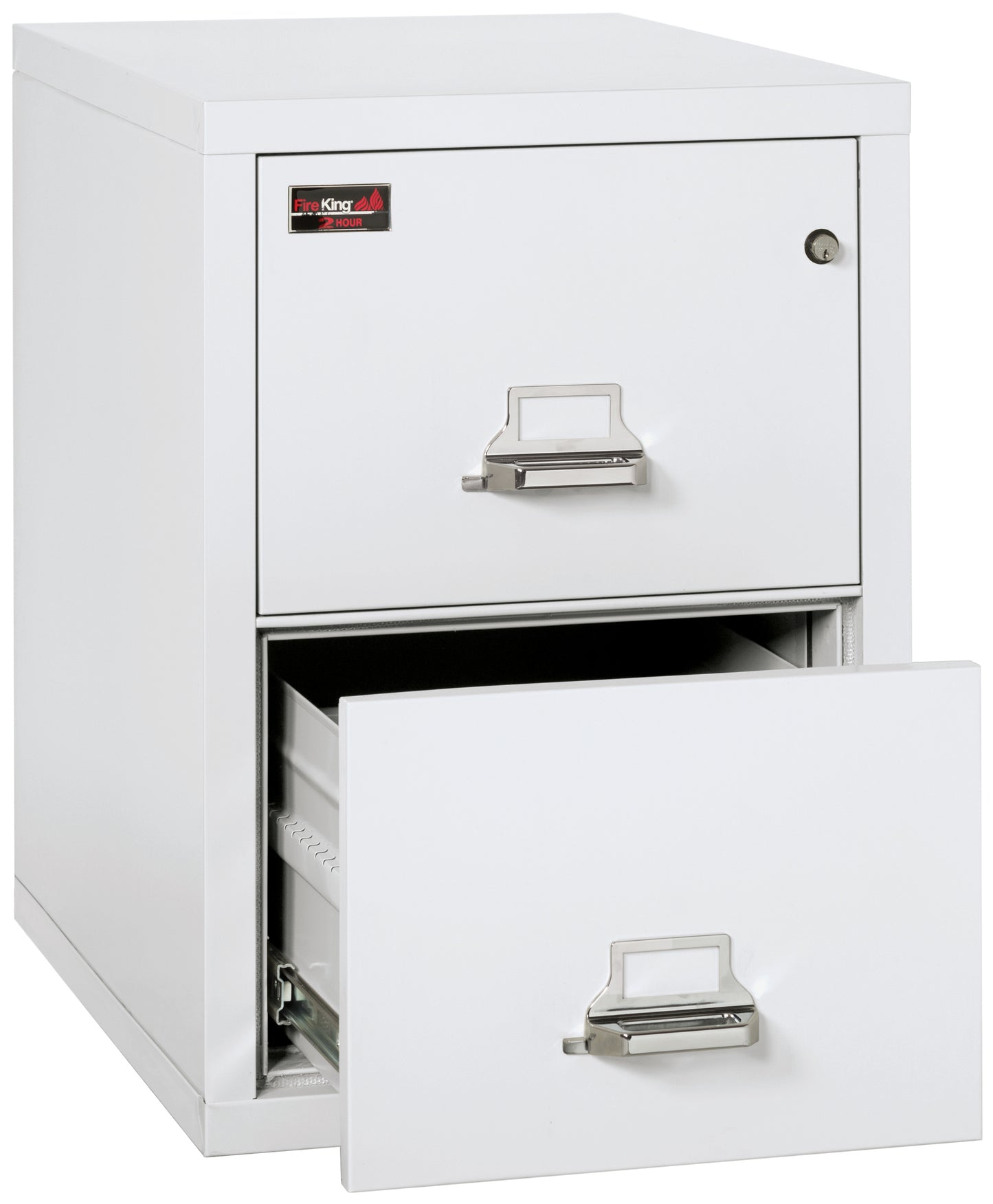 FireKing 2 Hour Fire Resistant File Cabinet - 2 Drawer Letter 31" Depth - Arctic White