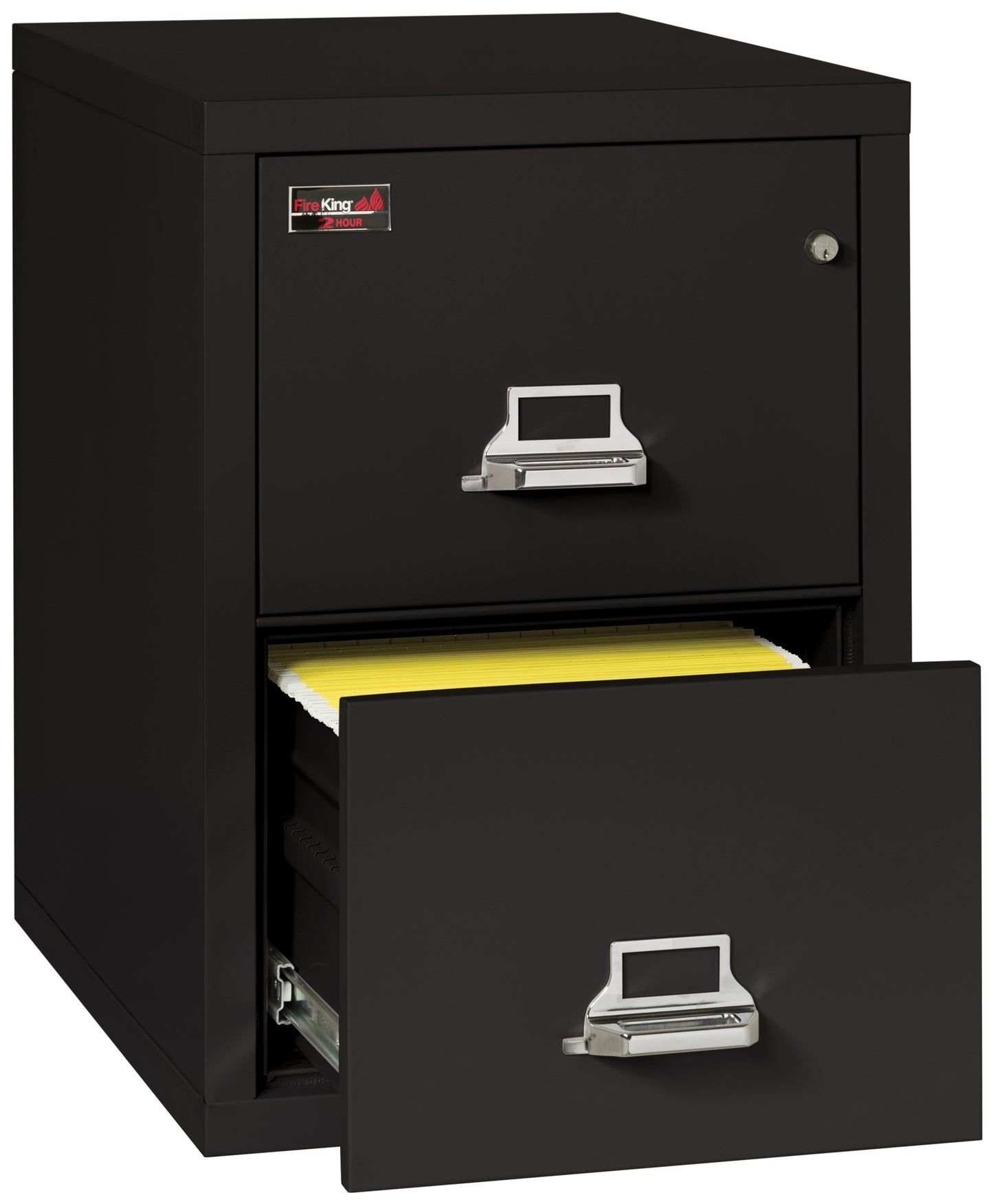 FireKing 2 Hour Fire Resistant File Cabinet - 2 Drawer Letter 31" Depth - Black