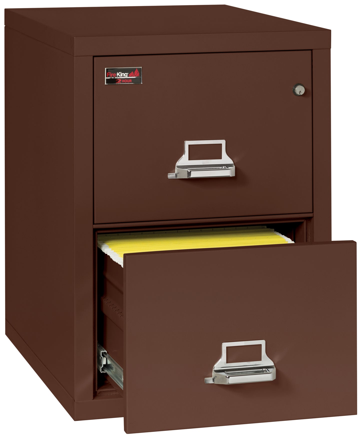 FireKing 2 Hour Fire Resistant File Cabinet - 2 Drawer Letter 31" Depth - Brown