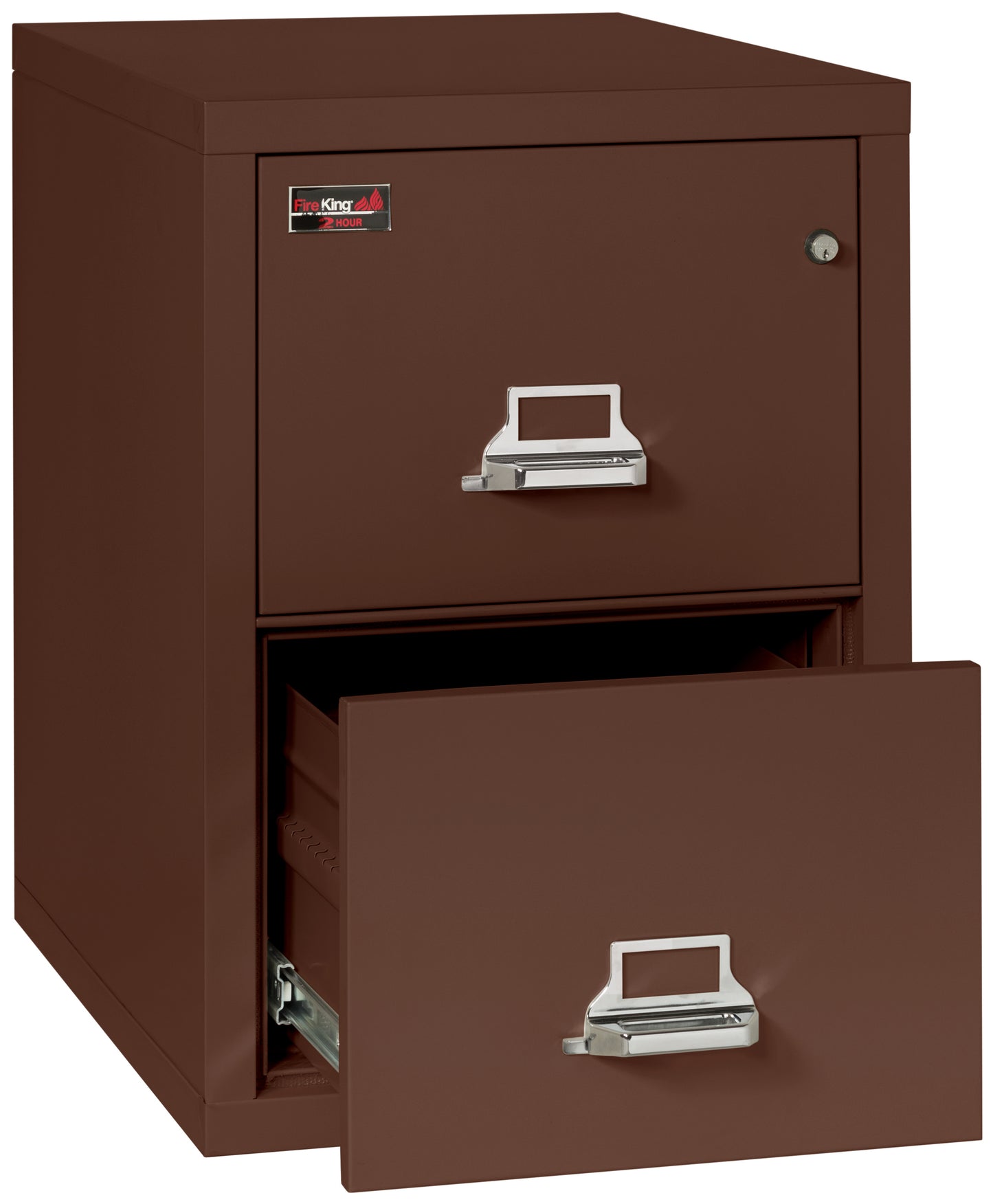 FireKing 2 Hour Fire Resistant File Cabinet - 2 Drawer Letter 31" Depth - Brown