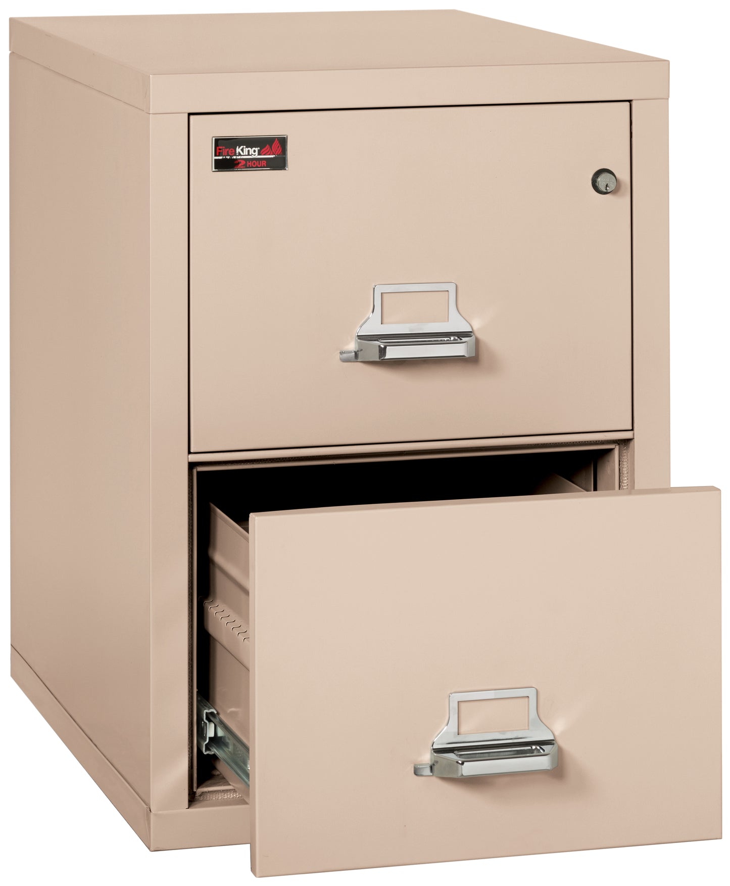 FireKing 2 Hour Fire Resistant File Cabinet - 2 Drawer Letter 31" Depth - Champagne