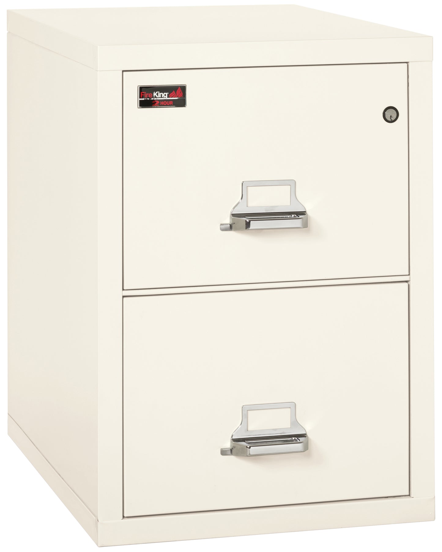 FireKing 2 Hour Fire Resistant File Cabinet - 2 Drawer Letter 31" Depth - Ivory White