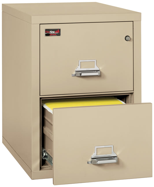 FireKing 2 Hour Fire Resistant File Cabinet - 2 Drawer Letter 31" Depth - Parchment