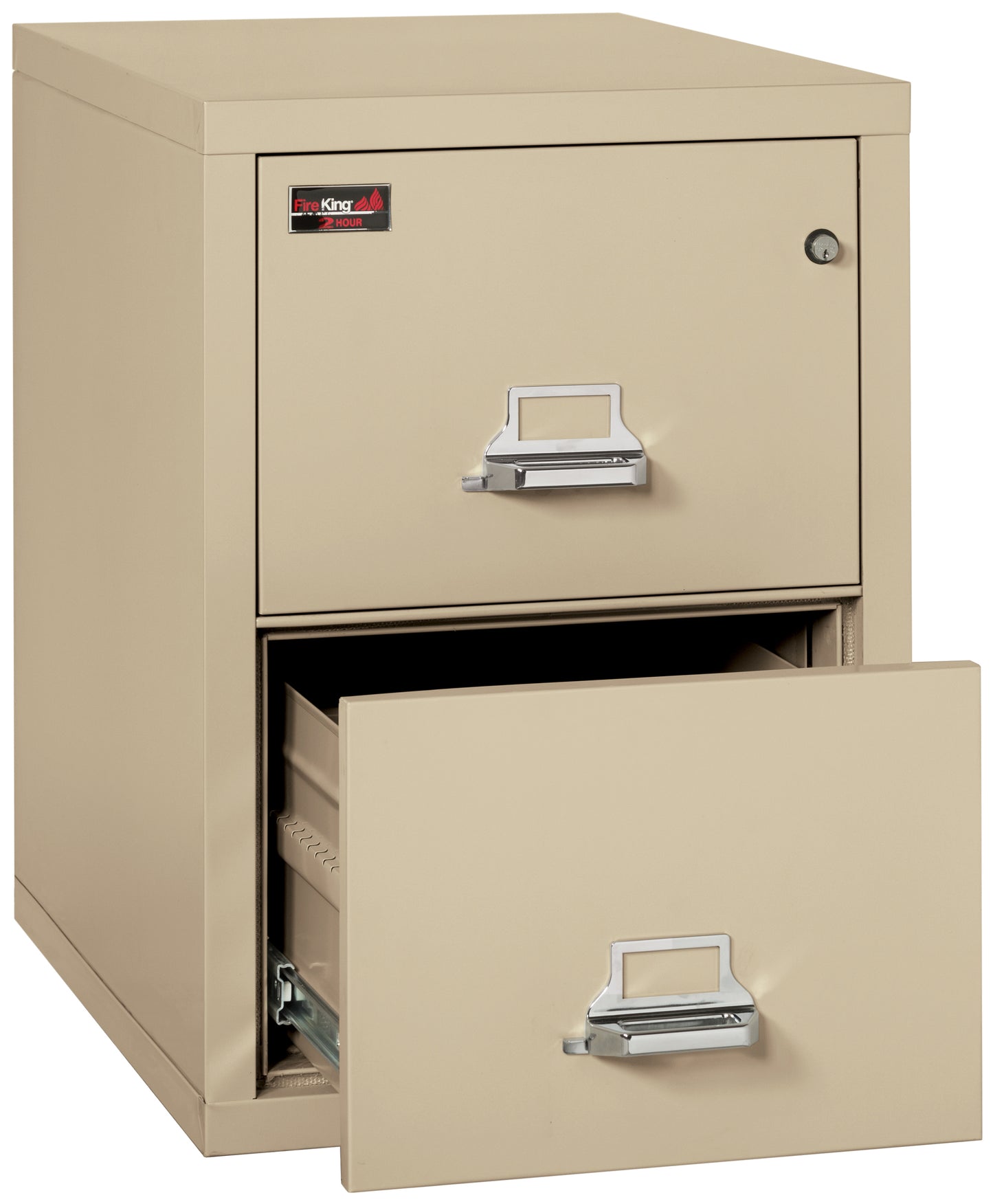 FireKing 2 Hour Fire Resistant File Cabinet - 2 Drawer Letter 31" Depth - Parchment