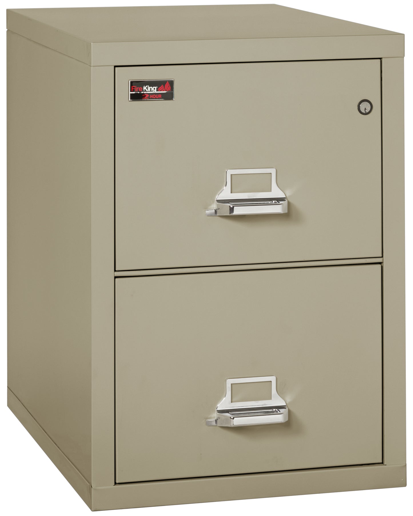 FireKing 2 Hour Fire Resistant File Cabinet - 2 Drawer Letter 31" Depth - Pewter