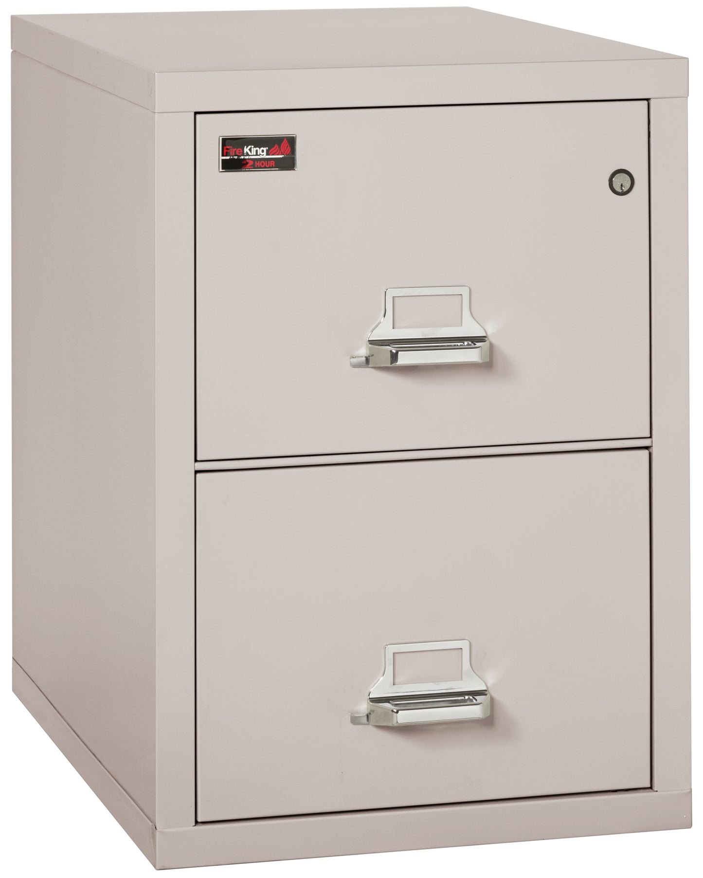 FireKing 2 Hour Fire Resistant File Cabinet - 2 Drawer Letter 31" Depth - Platinum