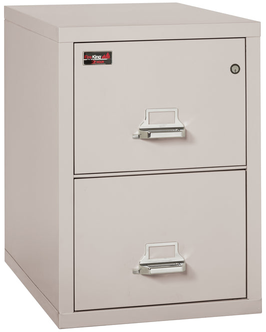 FireKing 2 Hour Fire Resistant File Cabinet - 2 Drawer Letter 31" Depth - Platinum