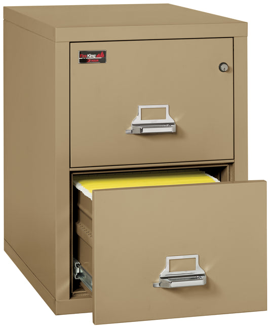 FireKing 2 Hour Fire Resistant File Cabinet - 2 Drawer Letter 31" Depth - Sand