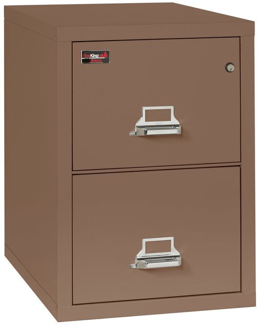 FireKing 2 Hour Fire Resistant File Cabinet - 2 Drawer Letter 31" Depth - Tan