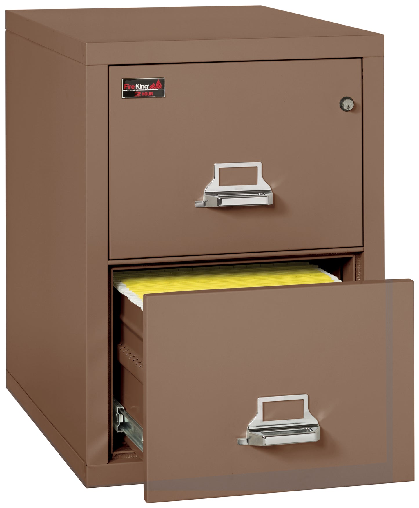 FireKing 2 Hour Fire Resistant File Cabinet - 2 Drawer Letter 31" Depth - Tan