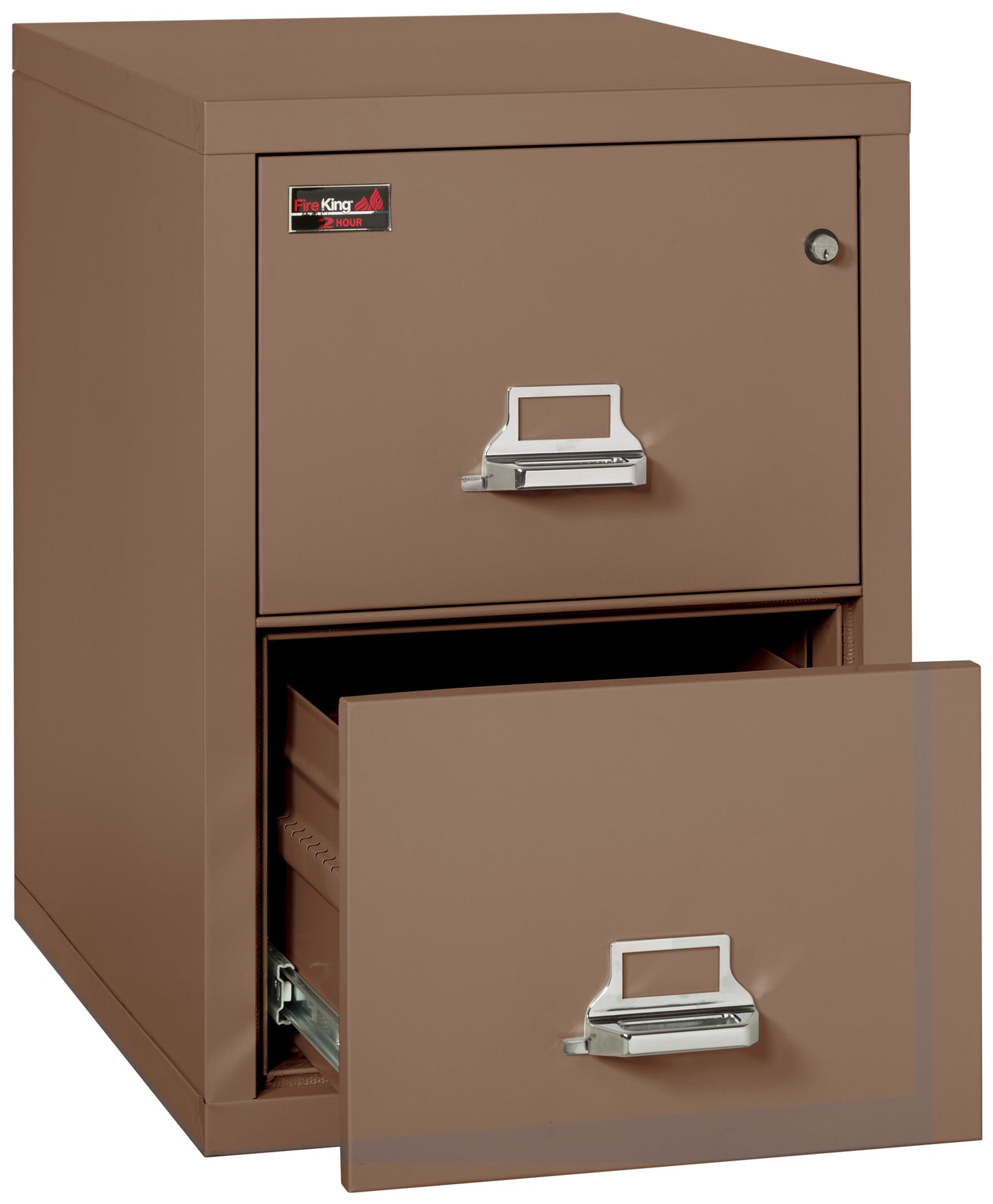 FireKing 2 Hour Fire Resistant File Cabinet - 2 Drawer Letter 31" Depth - Tan