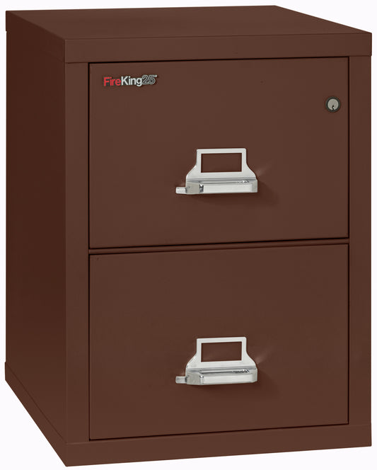 FireKing 1 Hour Fire Resistant File Cabinet - 2 Drawer Legal 25" Depth - Brown