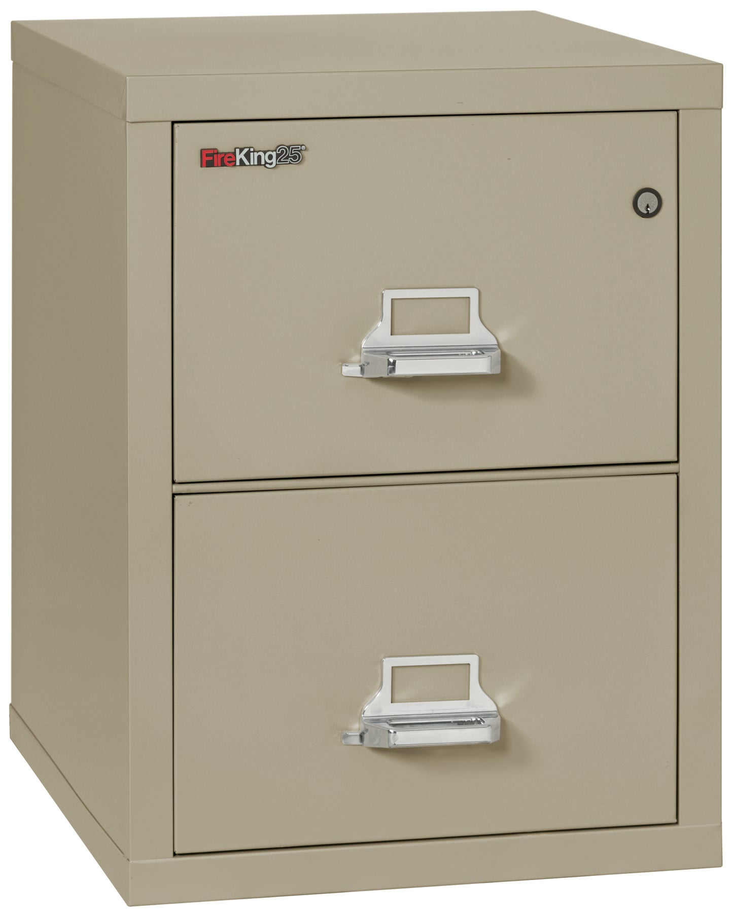 FireKing 1 Hour Fire Resistant File Cabinet - 2 Drawer Legal 25" Depth - Pewter