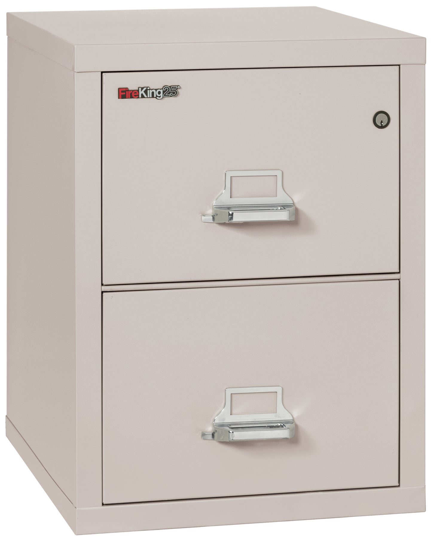 FireKing 1 Hour Fire Resistant File Cabinet - 2 Drawer Legal 25" Depth - Platinum