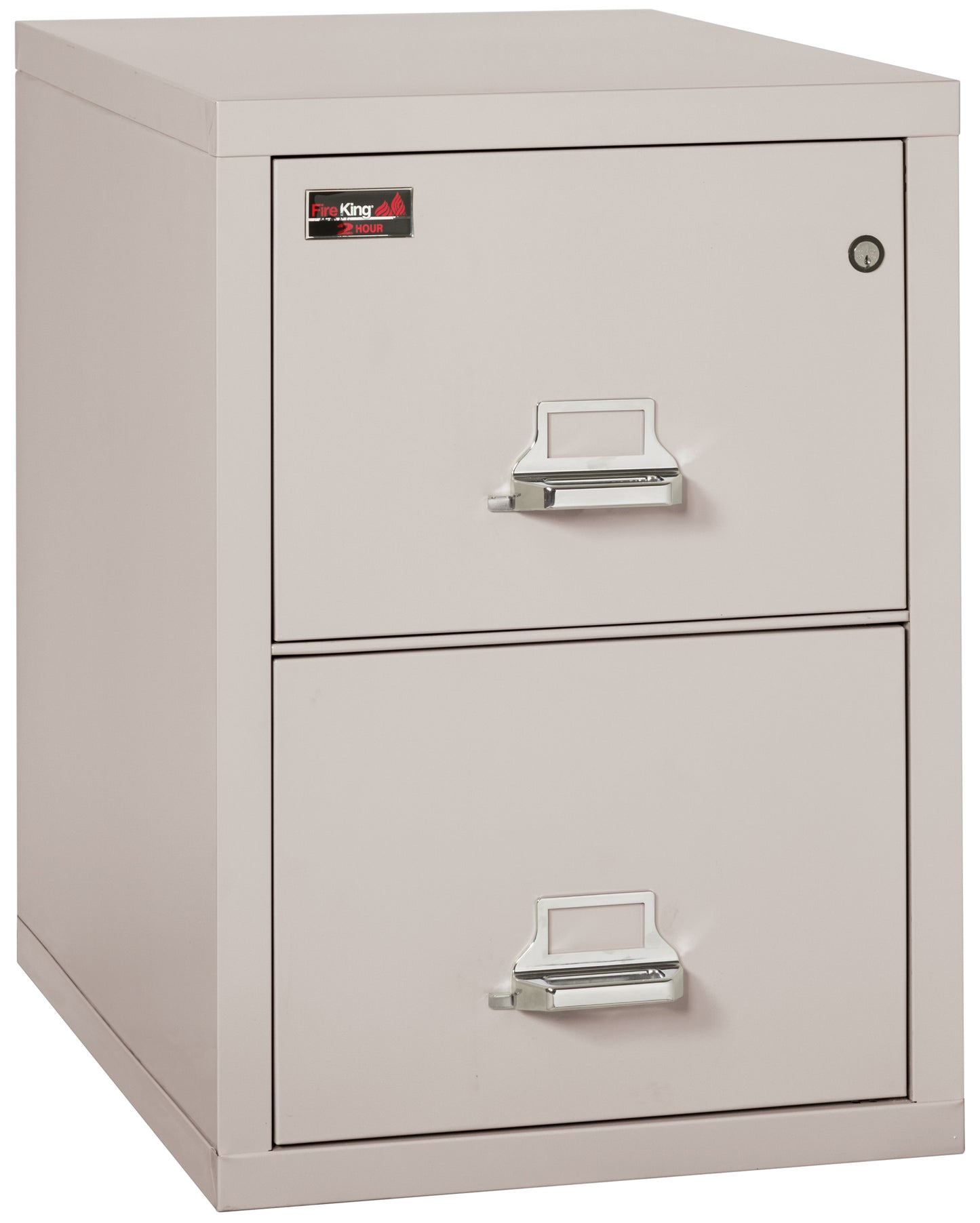 FireKing 2 Hour Fire Resistant File Cabinet - 2 Drawer Legal 32" Depth - Platinum