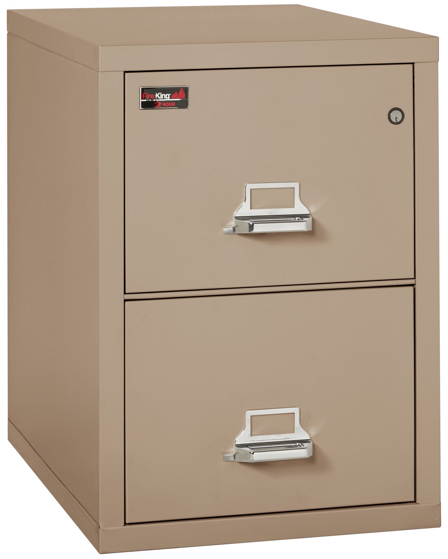 FireKing 2 Hour Fire Resistant File Cabinet - 2 Drawer Legal 32" Depth - Taupe