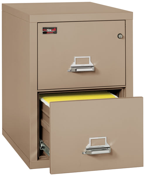 FireKing 2 Hour Fire Resistant File Cabinet - 2 Drawer Legal 32 Depth - Taupe