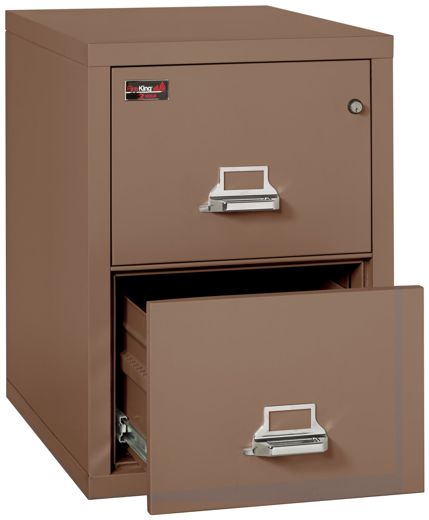 FireKing 2 Hour Fire Resistant File Cabinet - 2 Drawer Legal 32" Depth - Tan