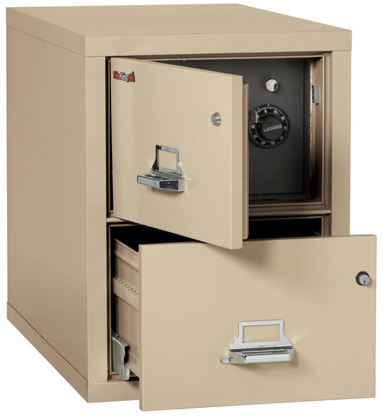 FireKing 2 Drawer Legal Safe-in-a-File Cabinet - 2 Drawer Letter 31 Depth - Parchment