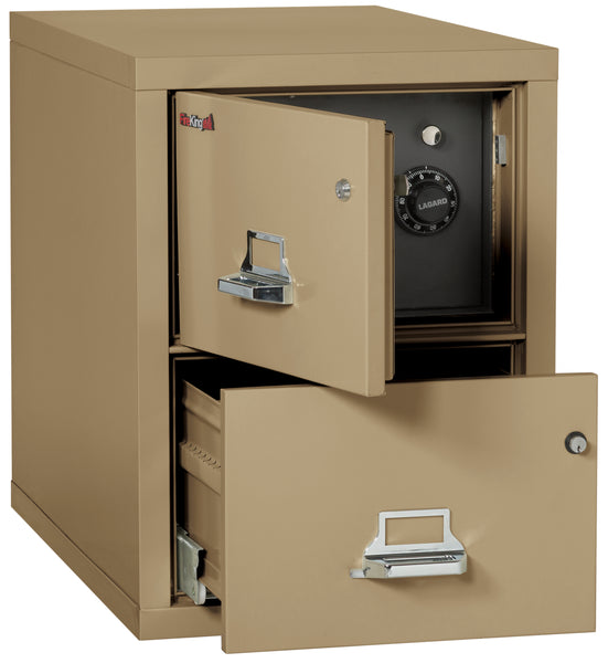 FireKing 2 Drawer Legal Safe-in-a-File Cabinet - 2 Drawer Letter 31 Depth - Sand