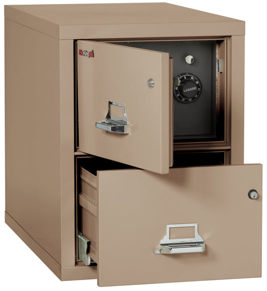 FireKing 2 Drawer Legal Safe-in-a-File Cabinet - 2 Drawer Letter 31" Depth - Taupe