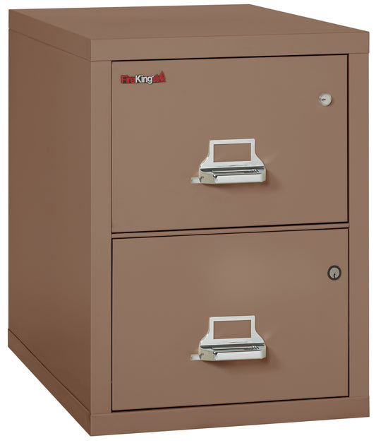 FireKing 2 Drawer Legal Safe-in-a-File Cabinet - 2 Drawer Letter 31" Depth - Tan