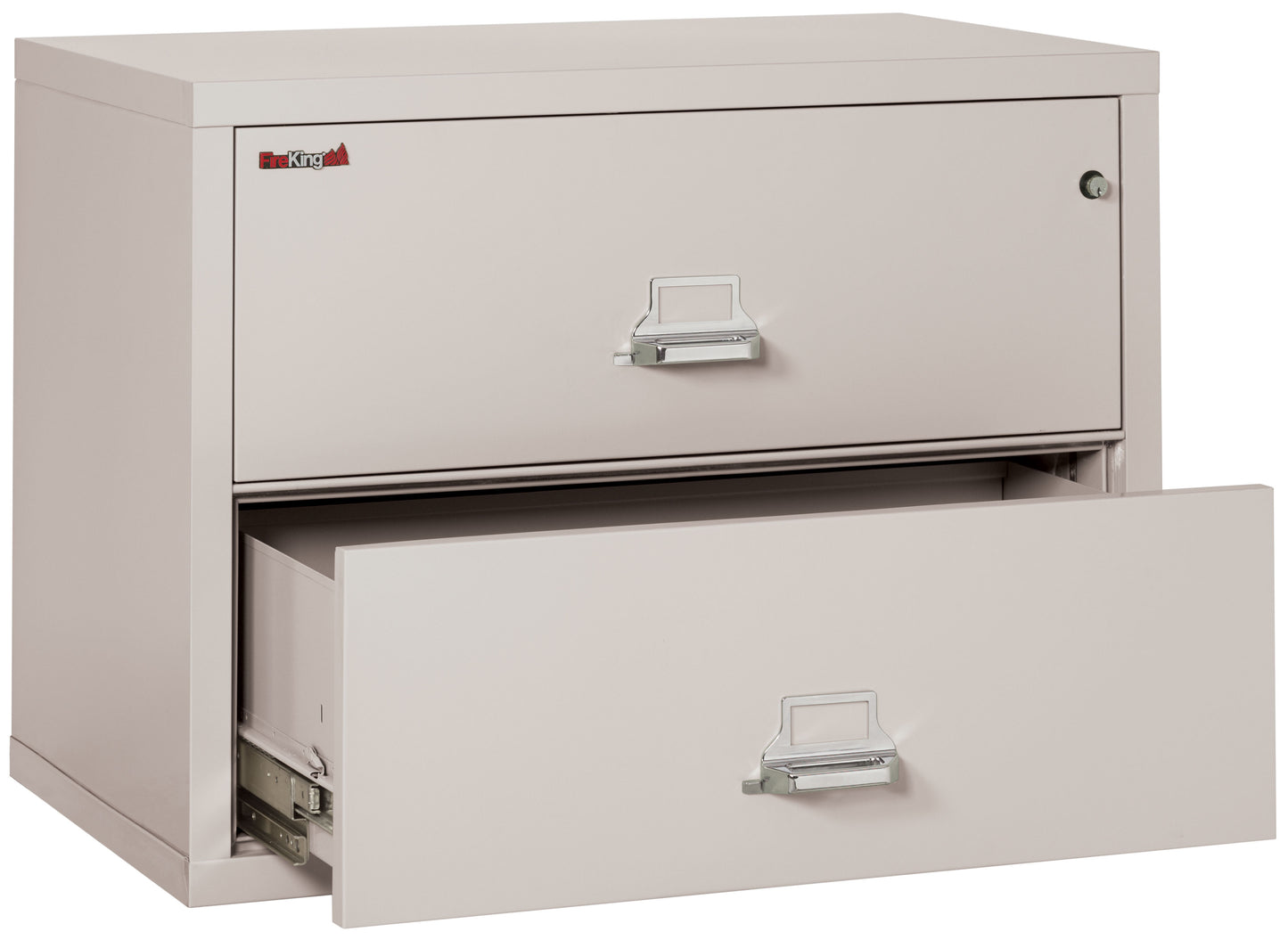 FireKing Fire Resistant File Cabinet - 2 Drawer Lateral 38" Wide - Platinum