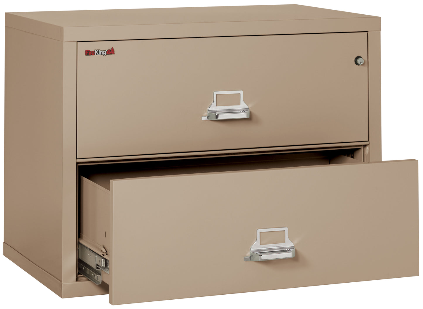 FireKing Fire Resistant File Cabinet - 2 Drawer Lateral 38" Wide - Taupe