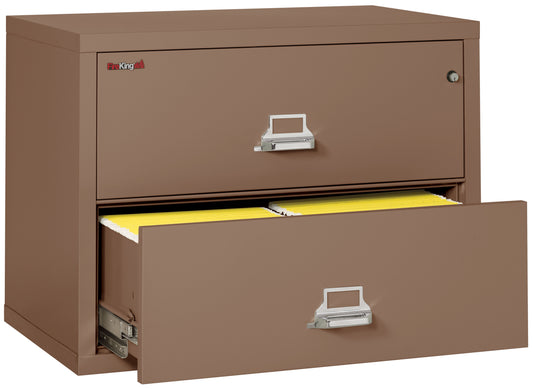 FireKing Fire Resistant File Cabinet - 2 Drawer Lateral 38" Wide - Tan