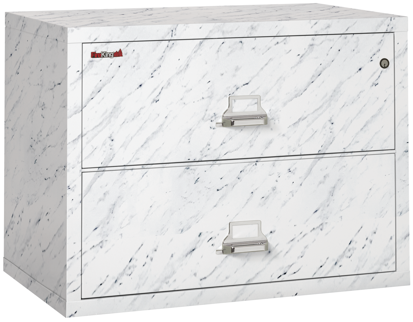 FireKing Fire Resistant File Cabinet - 2 Drawer Lateral 38" Wide - Calcutta Marble