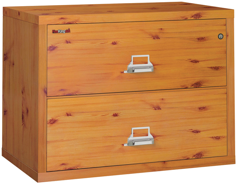 FireKing Fire Resistant File Cabinet - 2 Drawer Lateral 38 Wide - Knotty Pine