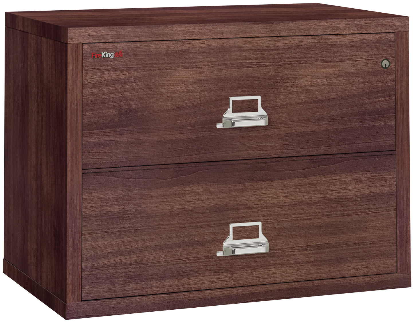 FireKing Fire Resistant File Cabinet - 2 Drawer Lateral 38" Wide - Light Walnut