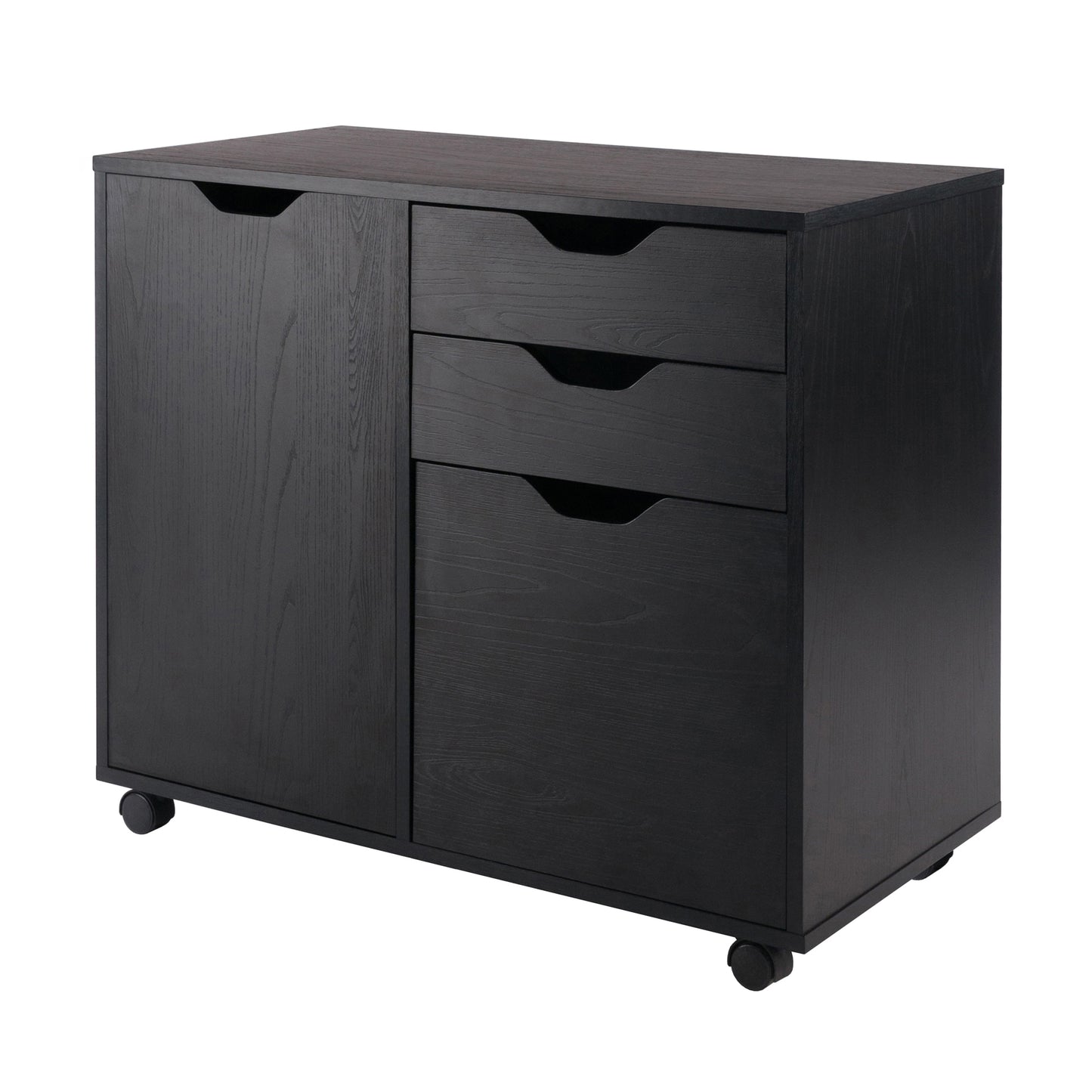 Halifax Wide Mobile Storage Cabinet, 2-Drawer, Filing Cabinet, Black