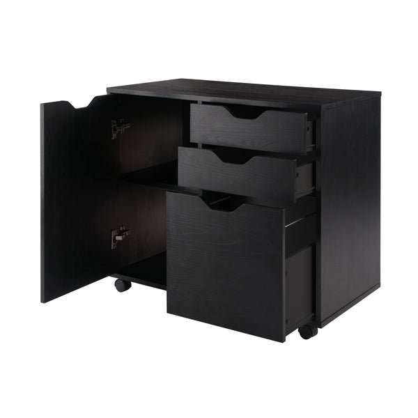 Halifax Wide Mobile Storage Cabinet, 2-Drawer, Filing Cabinet, Black