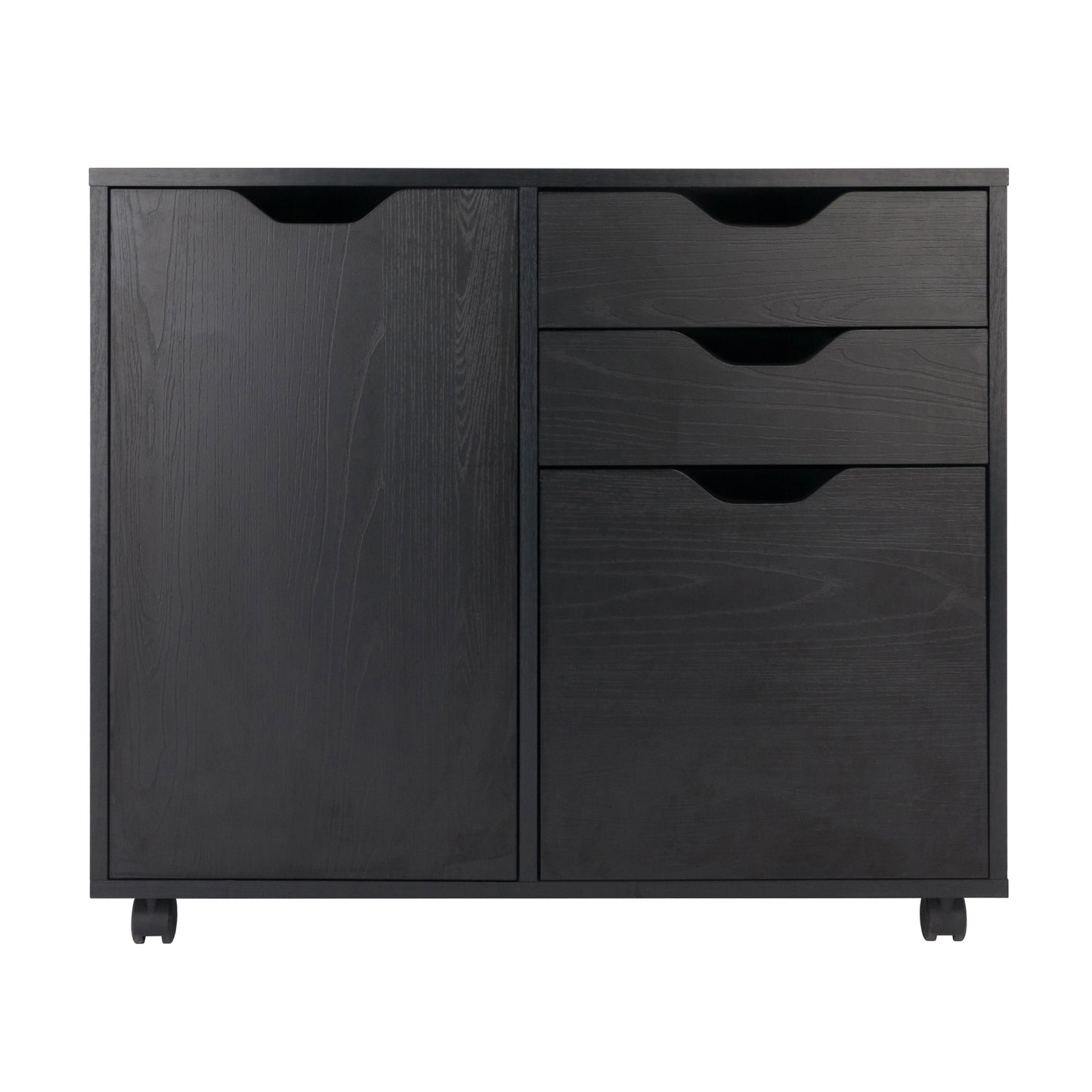 Halifax Wide Mobile Storage Cabinet, 2-Drawer, Filing Cabinet, Black