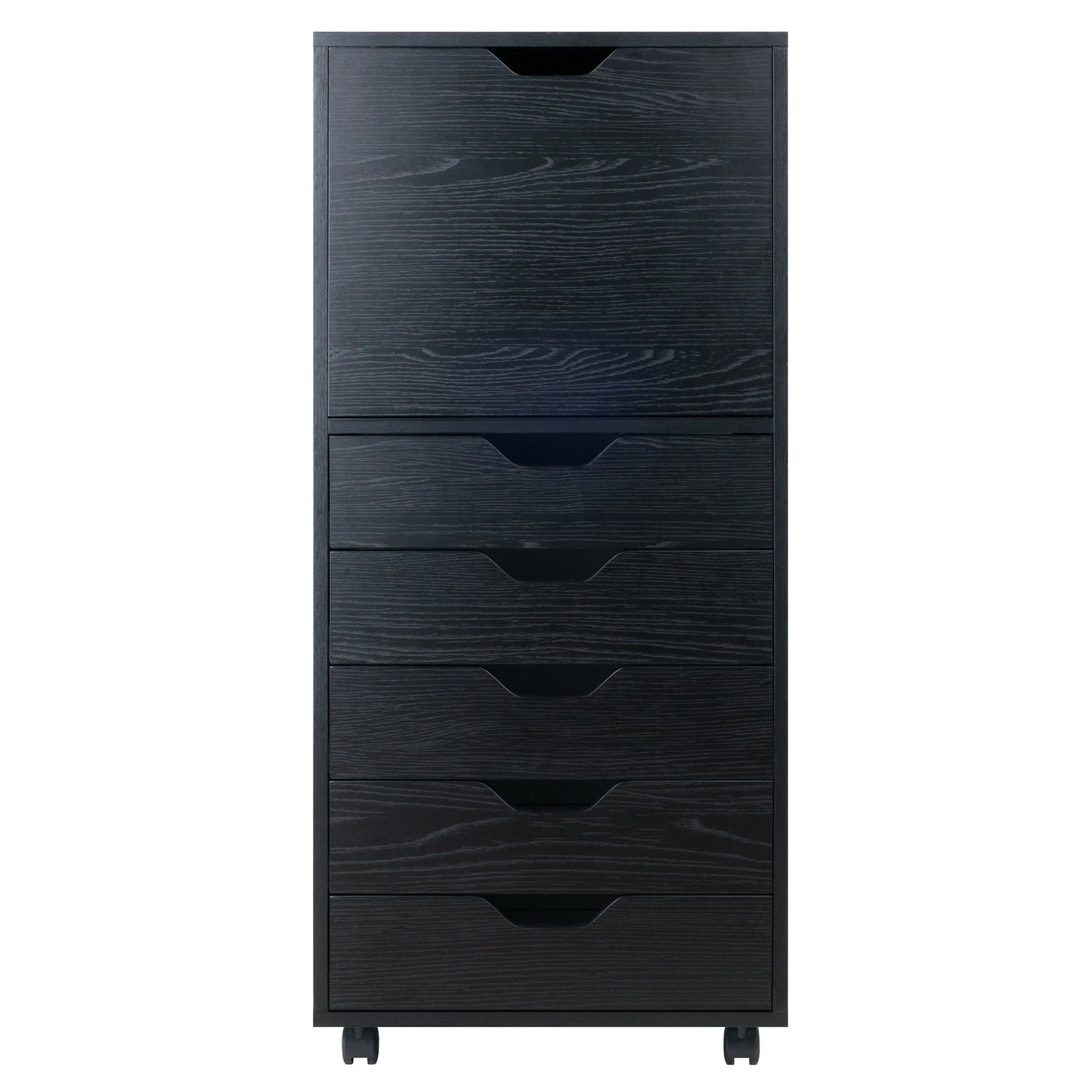 Halifax Tall Mobile Storage Cabinet, 5-Drawer, Black