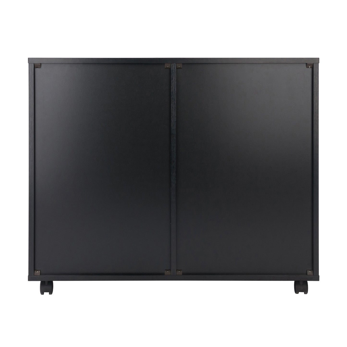 Halifax Wide 2-Door Storage Cabinet, 4-Drawer, Black