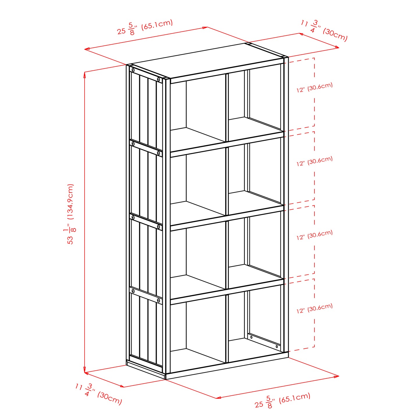 Timothy 9-Pc 4x2 Storage Shelf with 8 Foldable Fabric Baskets, Black and Chocolate