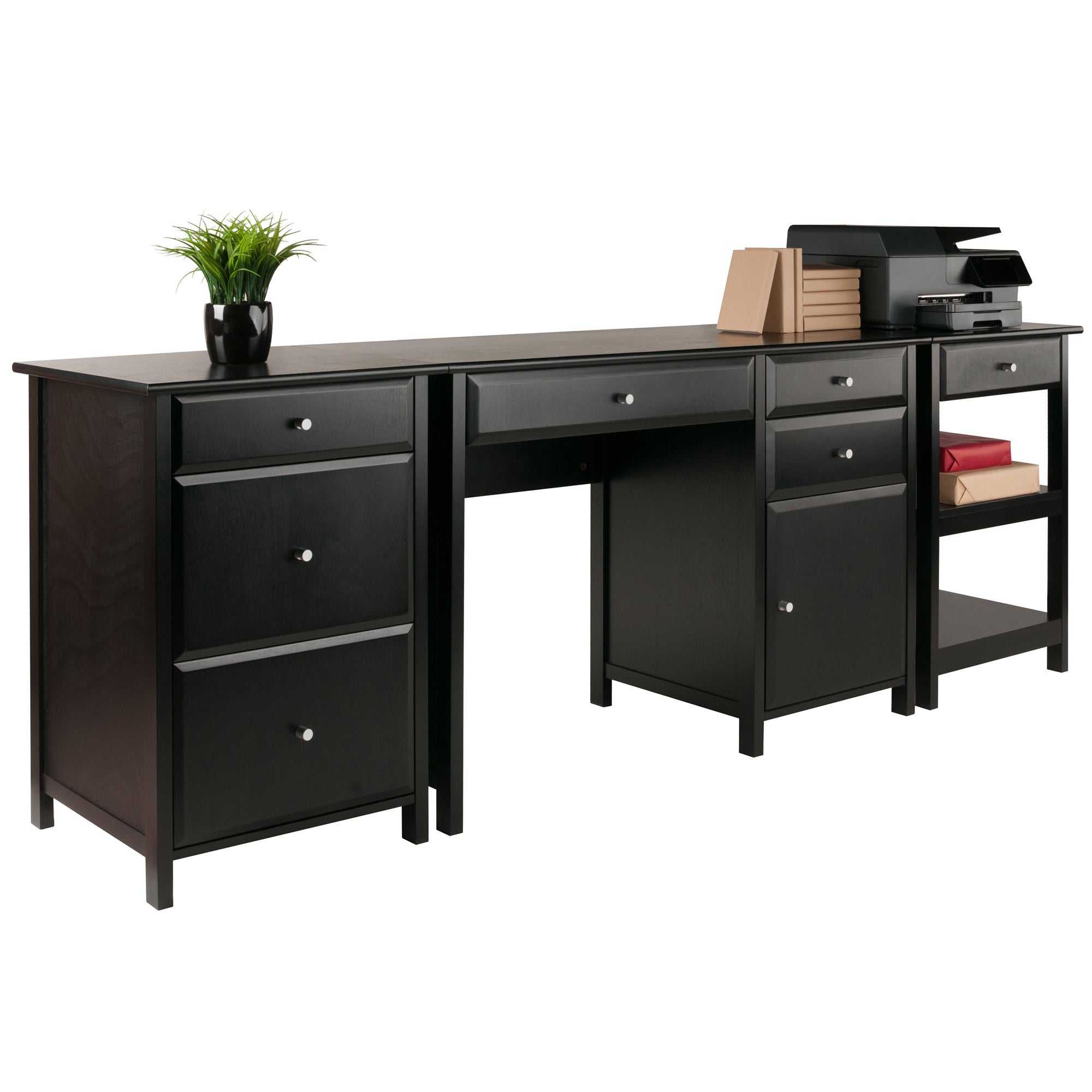 Delta 3-Pc Home Office Desk Set, Black – File Cabinetry