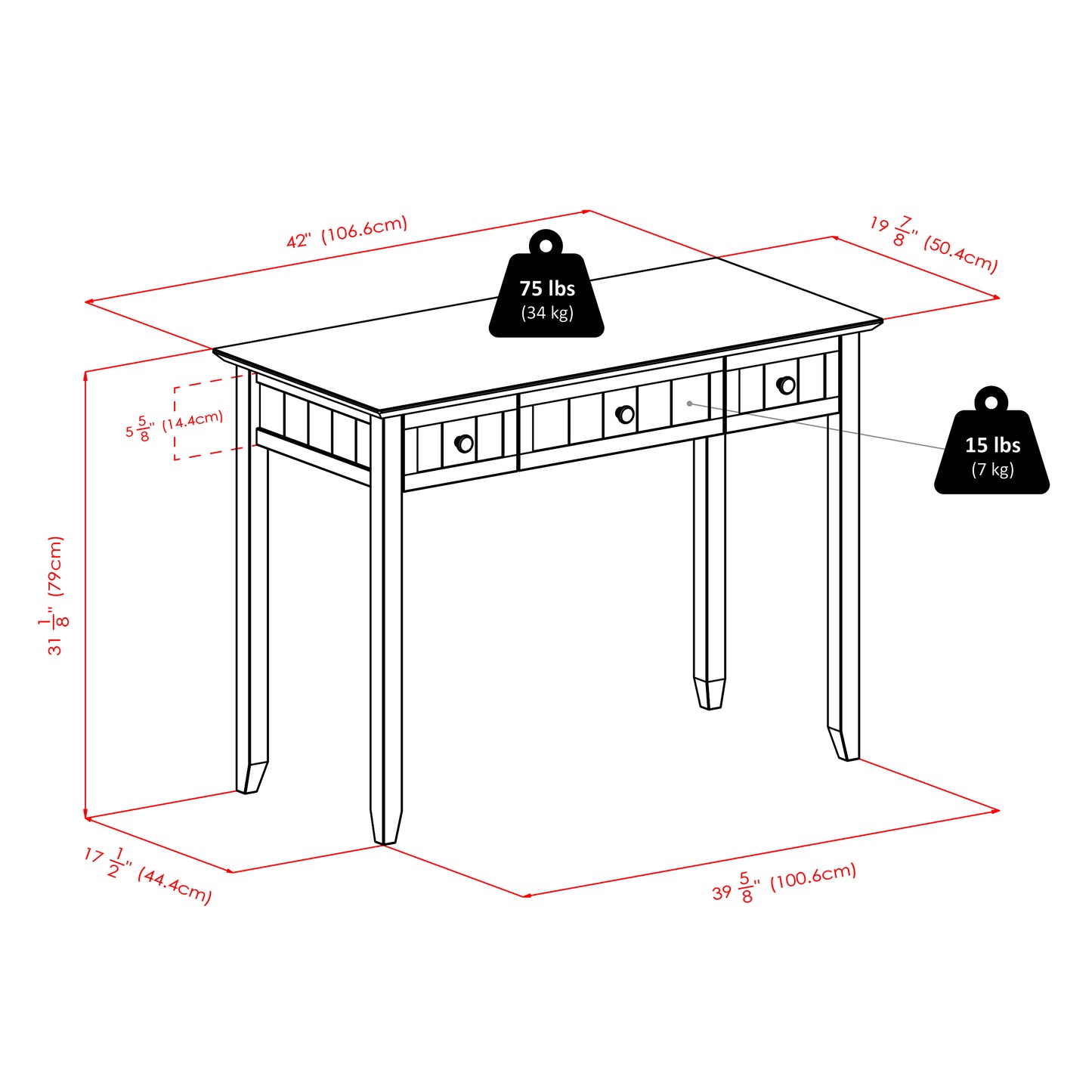 Burke Home Office Writing Desk, Coffee