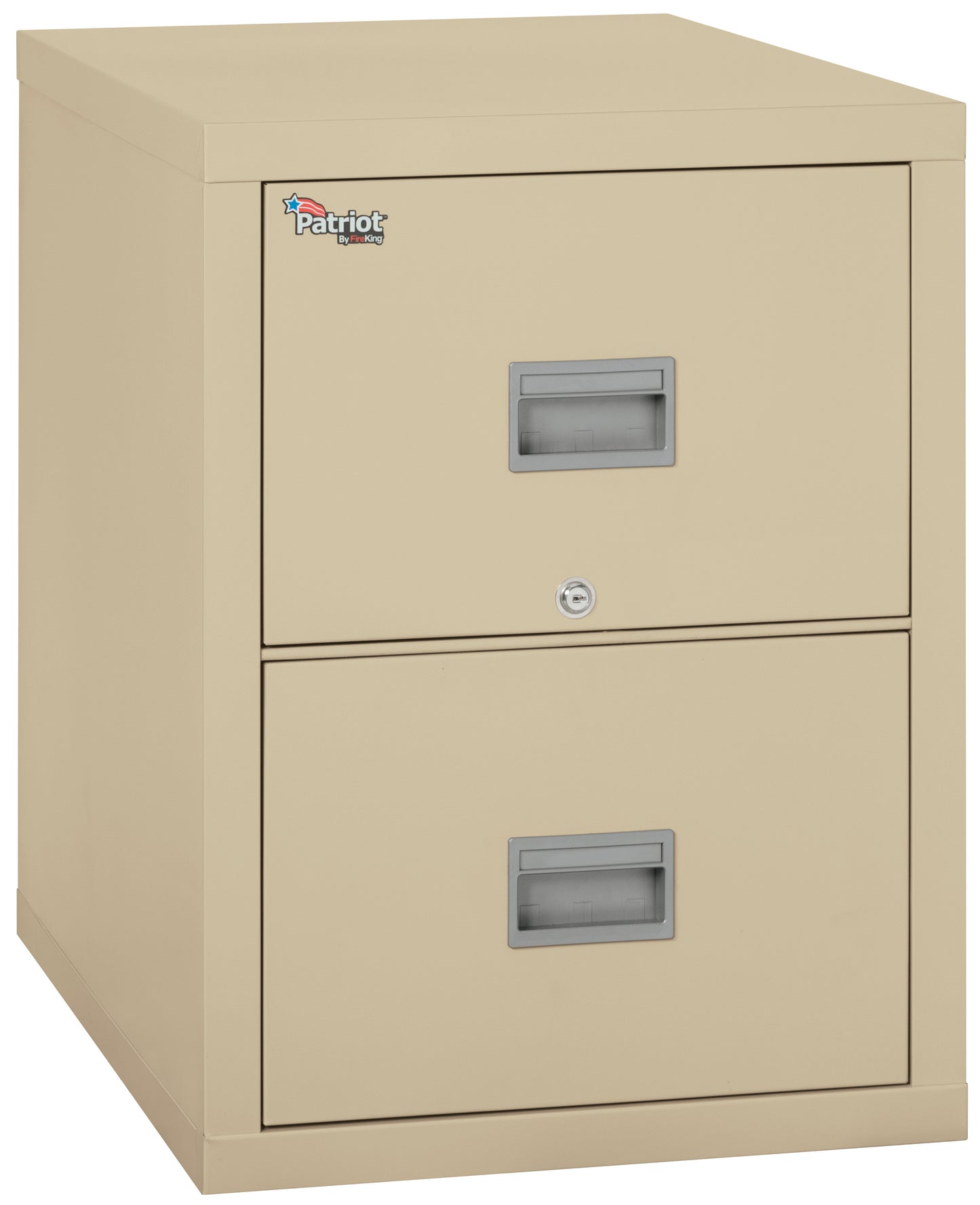 FireKing 1 Hour Fire Resistant File Cabinet - 2 Drawer Patriot 25" Depth Letter/Legal File - Parchment