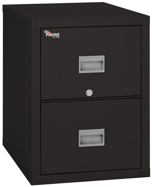 FireKing 1 Hour Fire Resistant 31" Depth File Cabinet with 2 Drawers Filing Legal Hanging Folders - Black