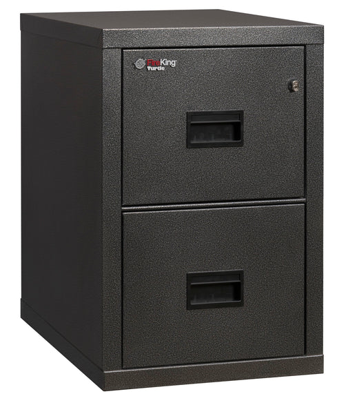 FireKing Fire Rated 2 Drawer 22 Depth Letter/Legal File Cabinet - Black Stone