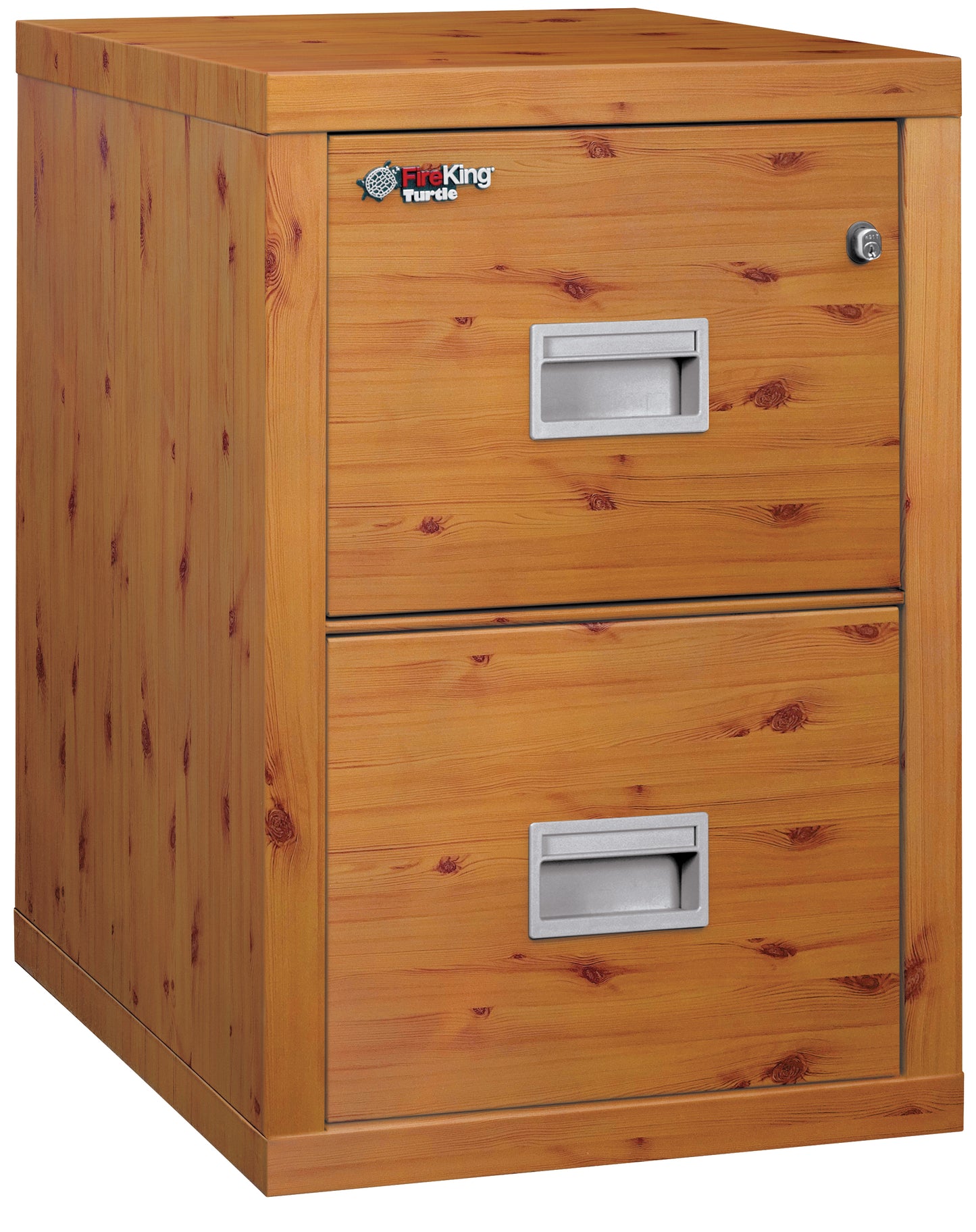 FireKing Fire Rated 2 Drawer 22" Depth Letter/Legal File Cabinet - Knotty Pine