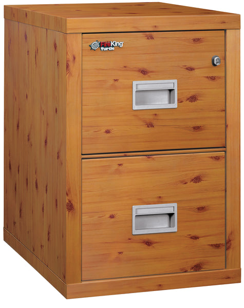 FireKing Fire Rated 2 Drawer 22 Depth Letter/Legal File Cabinet - Knotty Pine