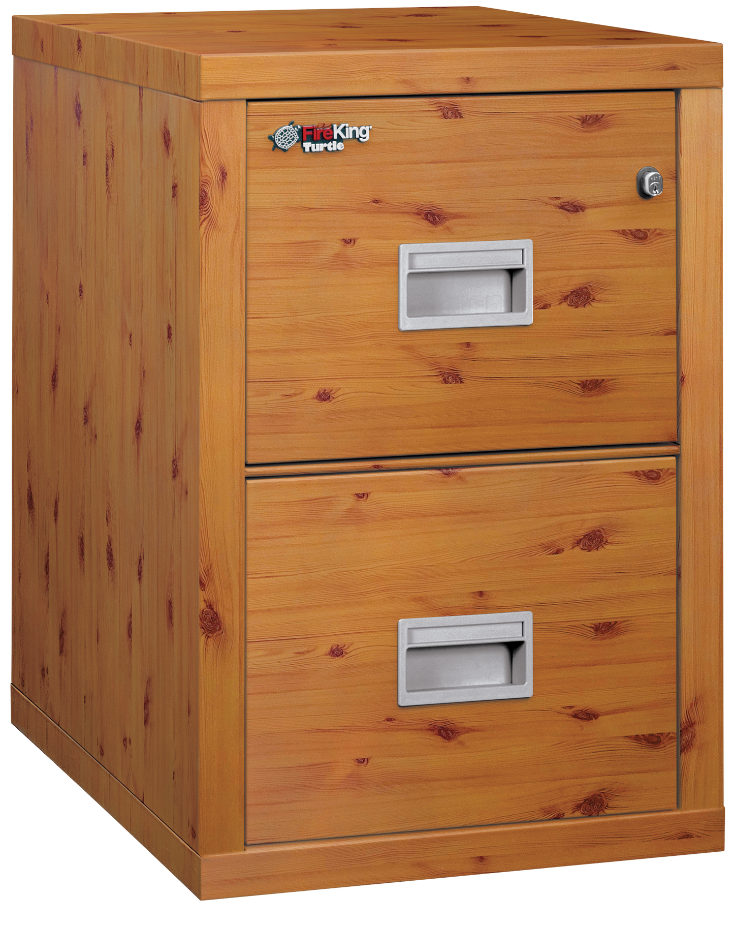 FireKing Fire Rated 2 Drawer 22" Depth Letter/Legal File Cabinet - Knotty Pine