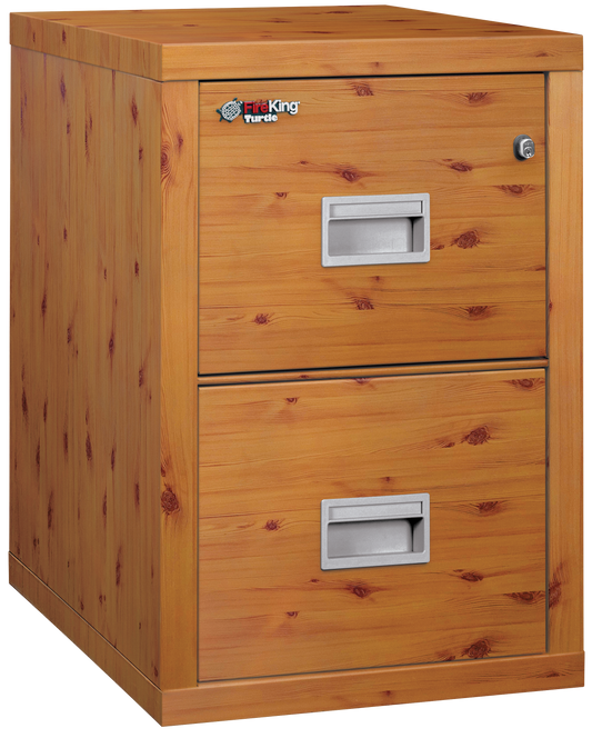 FireKing Fire Rated 2 Drawer 22" Depth Letter/Legal File Cabinet - Knotty Pine