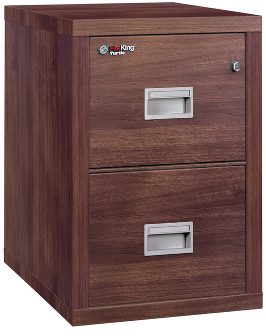 FireKing Fire Rated 2 Drawer 22" Depth Letter/Legal File Cabinet - Light Walnut